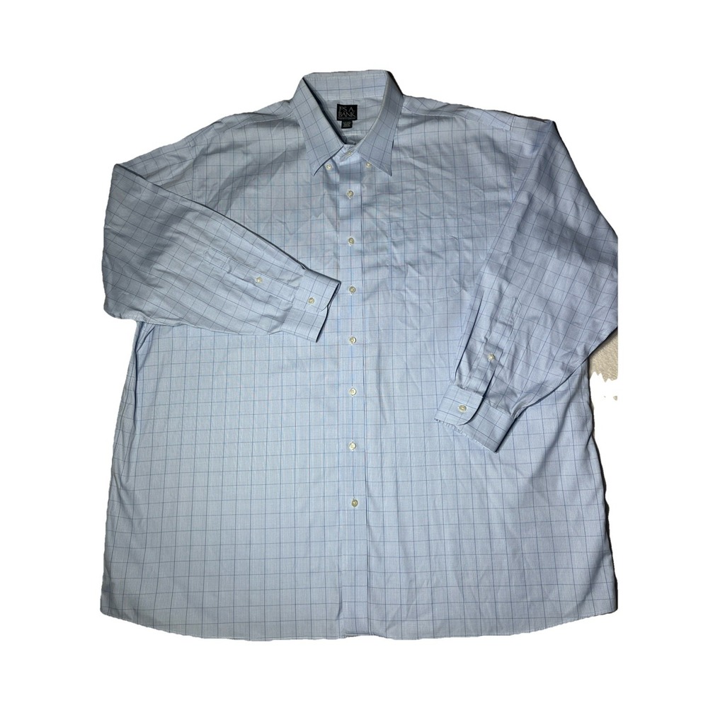 Jos A Bank Dress Shirt Mens 19 35 Regular Fit Button Down Traveler's Collection